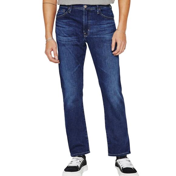 AG Adriano Goldschmied NWT Everett Slim Straight 38x33 Jeans Dark Wash Mid Rise